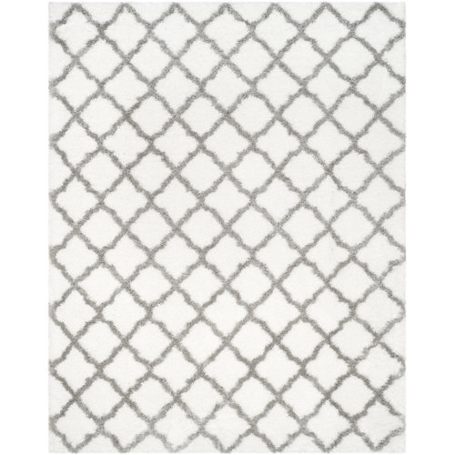Charlton Home® Brimfield Performance White/Gray Rug & Reviews Wayfair